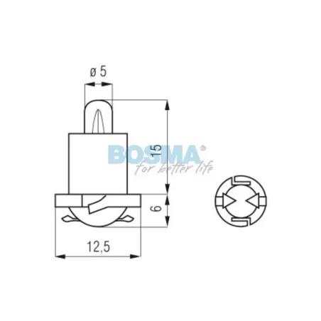 Bosma ЛАМПА 24V 1,2W Ebsr С ПАТРОНОМ
