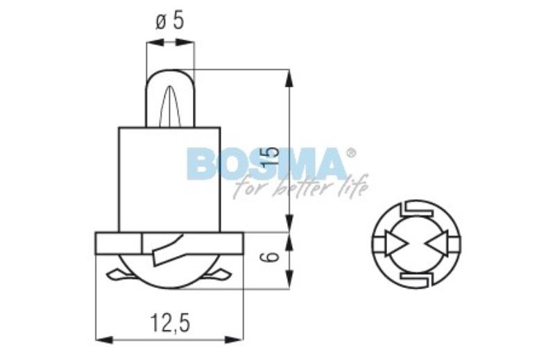 Bosma Glühlampe 24V 1,2W Ebsr Mit Fassung