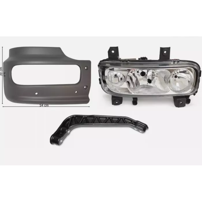 Mercedes Atego 12t Bumper RH (Complete Set With Headlamp And Bracket)