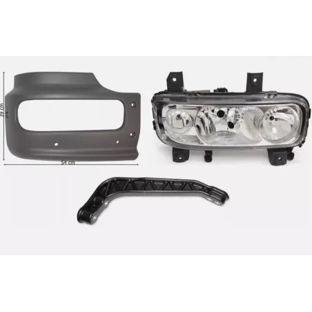 Mercedes Atego 12t Bumper RH (Complete Set With Headlamp And Bracket)