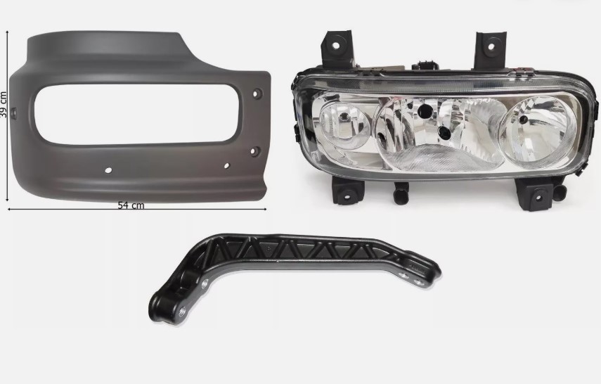 Mercedes Atego 12t Bumper RH (Complete Set With Headlamp And Bracket)