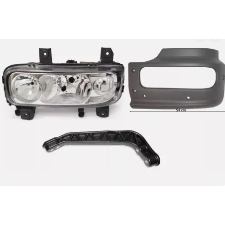 Mercedes Atego 12t Bumper LH (Complete Set With Headlamp And Bracket)