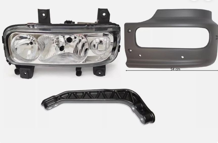 Mercedes Atego 12t Bumper LH (Complete Set With Headlamp And Bracket)