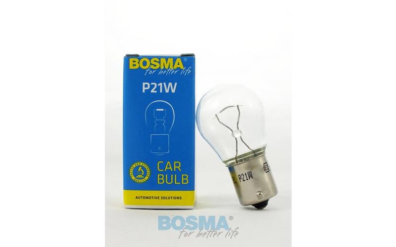 Bosma Bombilla 12V 21W P21W BA15S 25x47 (Paquete Individual)