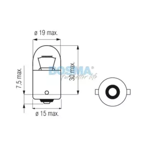 Bosma Bombilla 12V 5W R5W BA15S 18x37