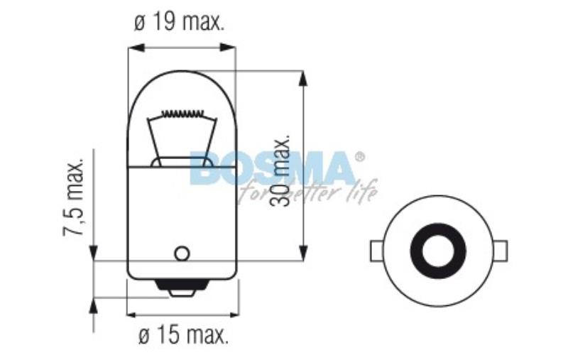 Bosma Bulb 12V 5W R5W BA15S 18x37