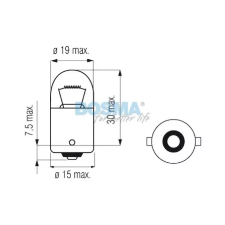 Bosma Bombilla 12V 5W R5W BA15S 18x37 (Paquete Individual)