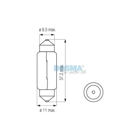 Bosma Bombilla 12V 5W C5W SV8,5 10x36