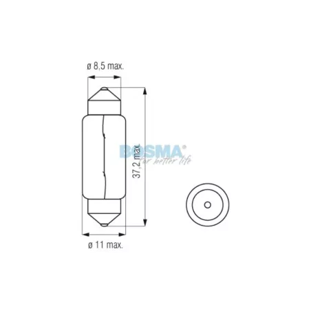 Bosma Bombilla Tubular 12V 5W SV8.5