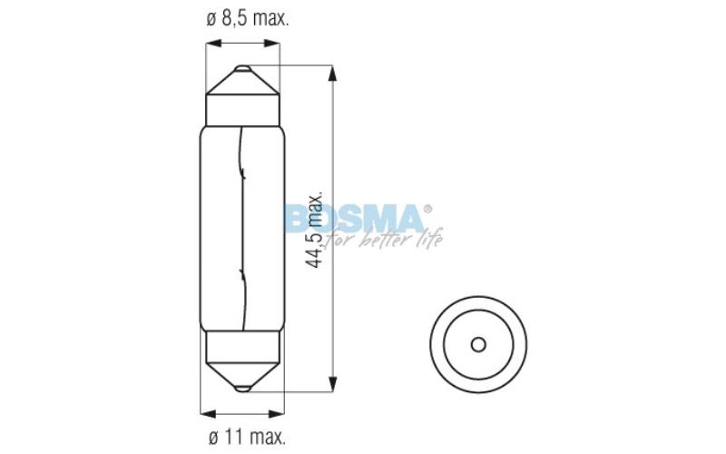 Bosma Bulb 12V 10W SV8.5 11x44