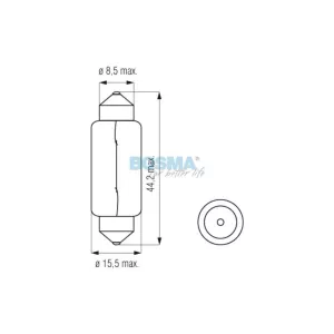 Bosma Bulb 12V 18W SV8.5 15x44