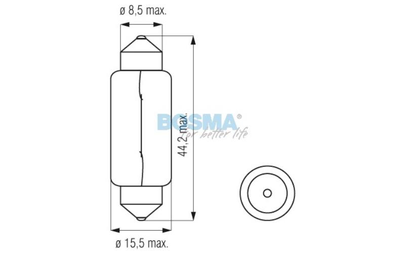 Bosma Bulb 12V 18W SV8.5 15x44