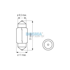 Bosma Bulb 12V 10W SV8.5 11x30