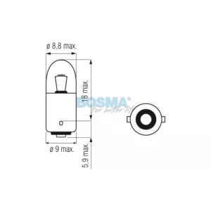 Bosma Bombilla 12V 4W T4W BA9S