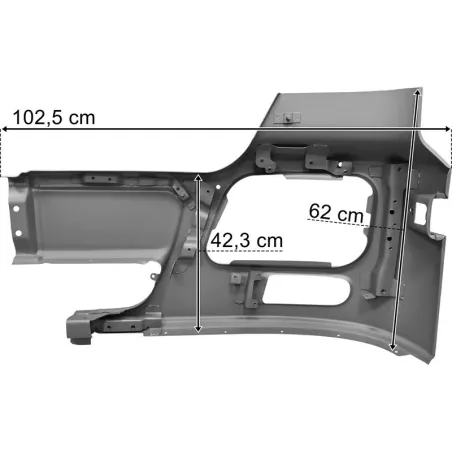 Mercedes Actros MP2 Metal Bumper RH With Fog Lamp Hole