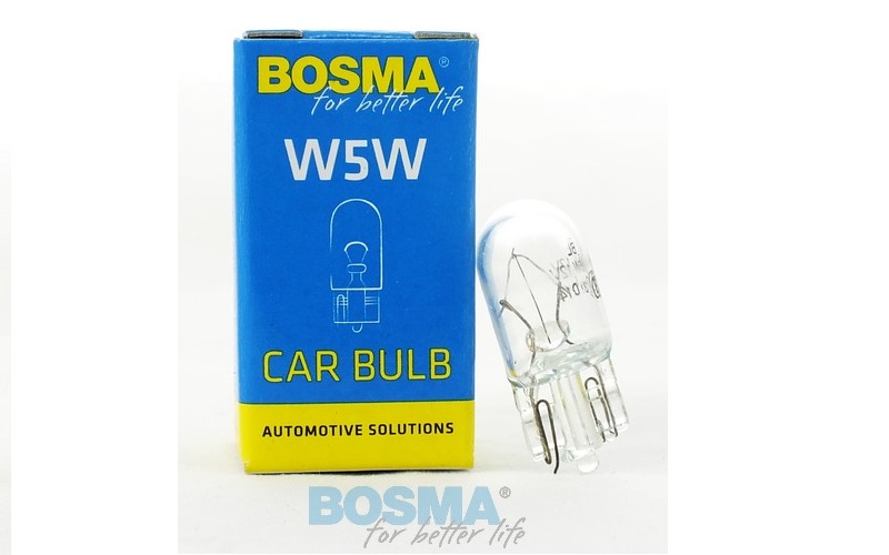 żarówka 12V 5W W5W T10 Bosma (10 Sztuk)
