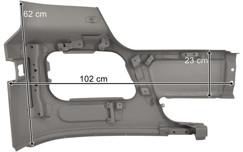 Mercedes Actros MP3 Bumper LH Metal (Without Fog Lamp Hole)