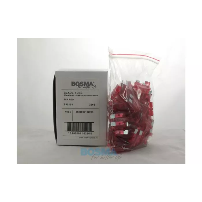 Bosma Fusible Plano Standard con Indicador de Fusión 10A Rojo