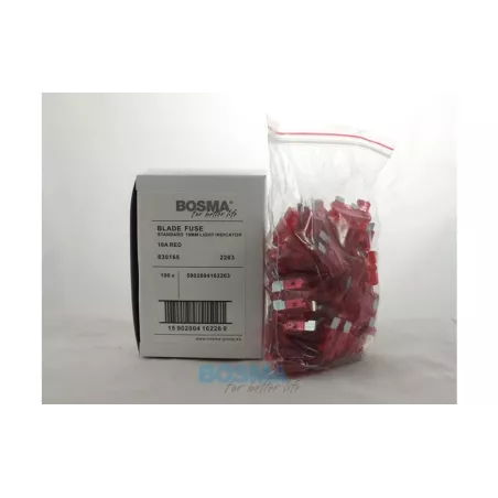 Bosma Fusible Plano Standard con Indicador de Fusión 10A Rojo