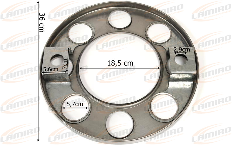 Tapacubos Delantero de Acero Inoxidable de 19,5 Pulgadas con 8 Agujeros
