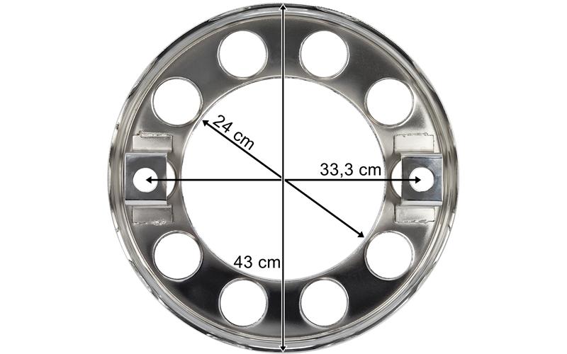 Enjoliveur de Roue En Acier Inoxydable 22,5 Pouces Avec 10 Trous