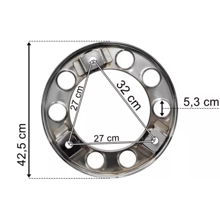 Tapacubos Delantero de Acero Inoxidable de 22,5 Pulgadas con 10 Agujeros