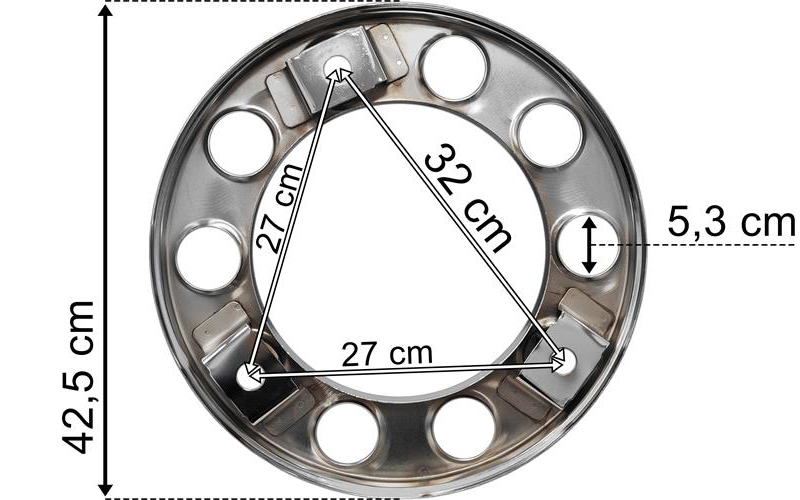 Stainless Steel Wheel Cover 10 Holes 22.5