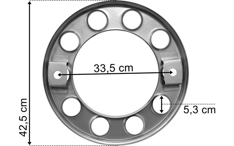 Wheel Cover 10 Holes Grey 22.5