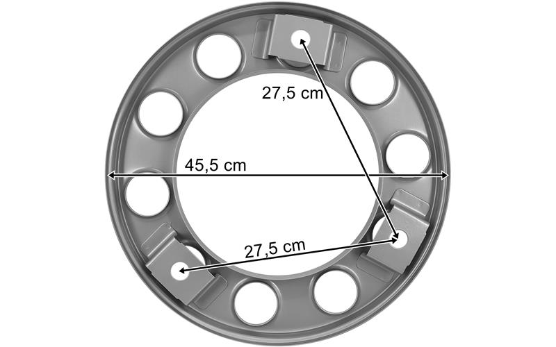 Wheel Cover 10 Holes Grey 22.5