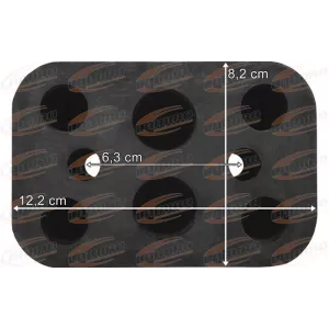 Rubber Buffer 125x85x85 2 Holes