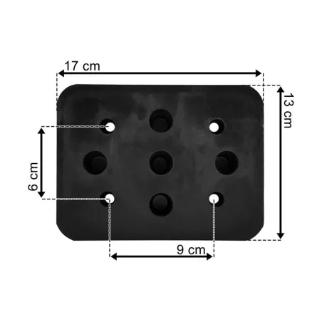 Tope de Goma 130x170x60 4  Agujeros