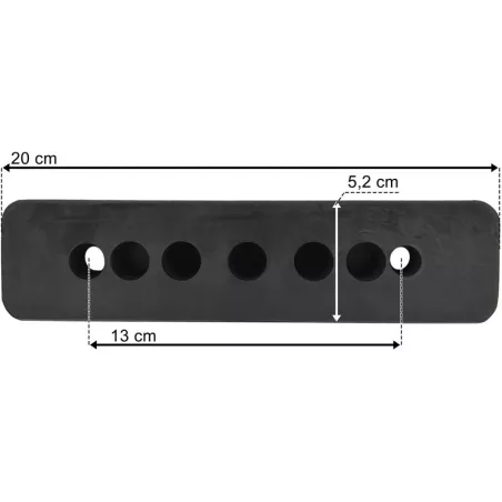 Tope de Goma 200x52x60 2 Agujeros