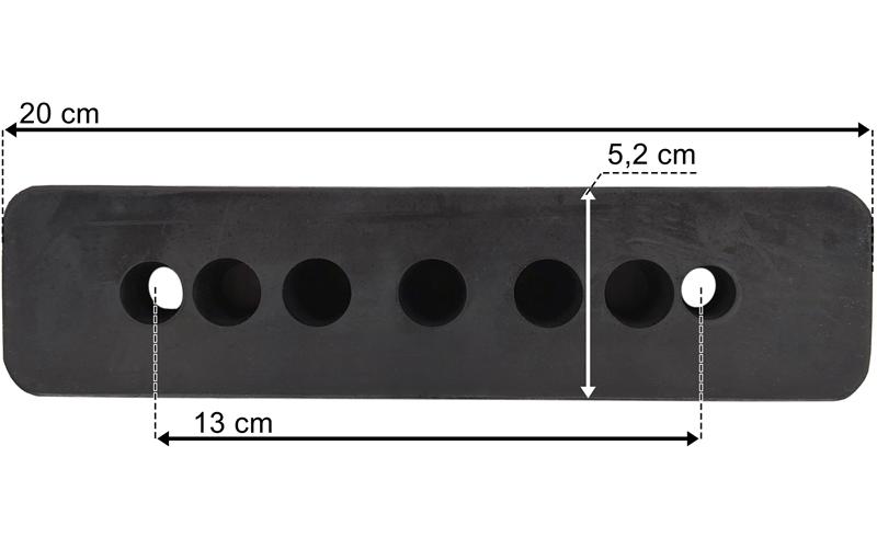 Odbój / Odbojnik 200x52x60 (Gumowy, 2 Otwory)