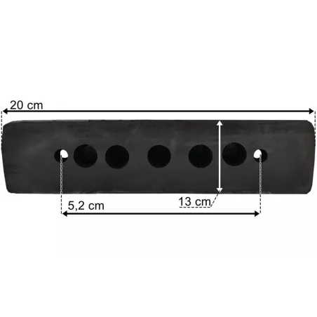 Tope de Goma 200x52x80 2 Agujeros