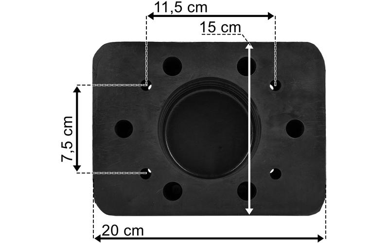 Tope de Goma 200x150x80 4  Agujeros