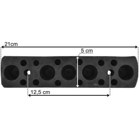 Rubber Buffer 210x50x50 2 Holes