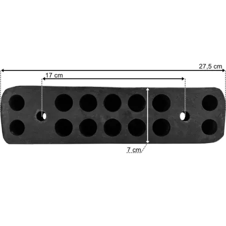 Tope de Goma 275x70x80 2 Agujeros