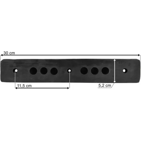 Rubber Buffer 300x52x60 3 Holes