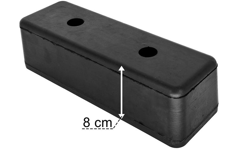 Tope de Goma 300x100x80 2 Agujeros