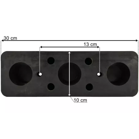 Rubber Buffer 300x100x80 2 Holes