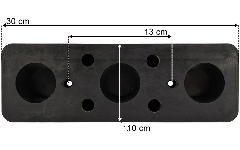 Rubber Buffer 300x100x80 2 Holes