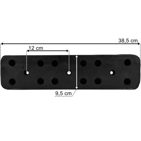 РЕЗИНОВЫЙ ОТБОЙНИК 385x95x45 С 6 ОТВЕРСТИЯМИ