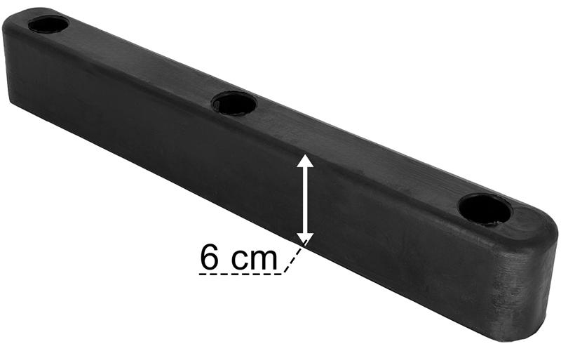 РЕЗИНОВЫЙ ОТБОЙНИК 400x45x60 С 3 ОТВЕРСТИЯМИ