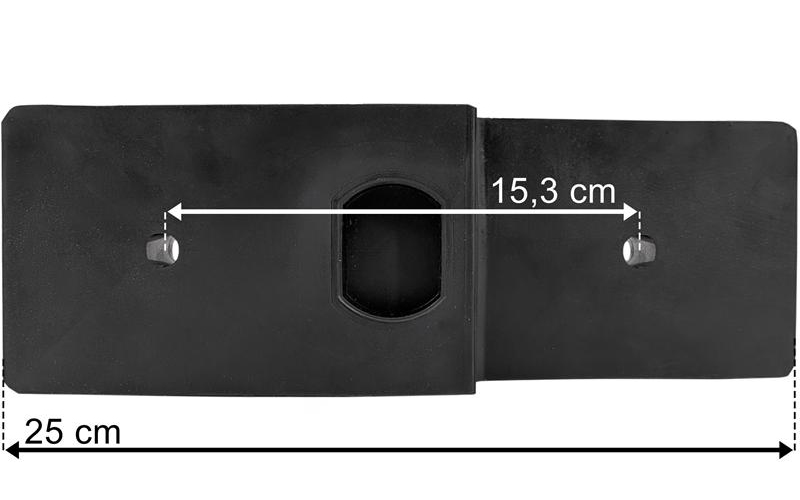 Tope de Goma 250x90x100 / 70 2 Agujeros