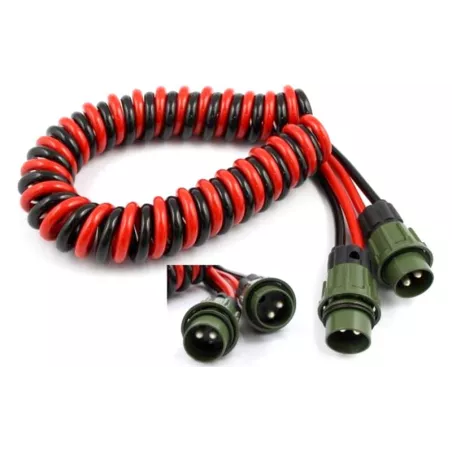 Cable Espiral Alta Intensidad 4m 24V (Conector 2 Pines 35mm2, Tipo Nato)