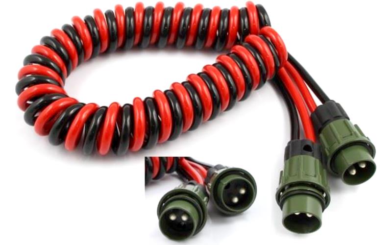 Cable Espiral Alta Intensidad 4m 24V (Conector 2 Pines 35mm2, Tipo Nato)