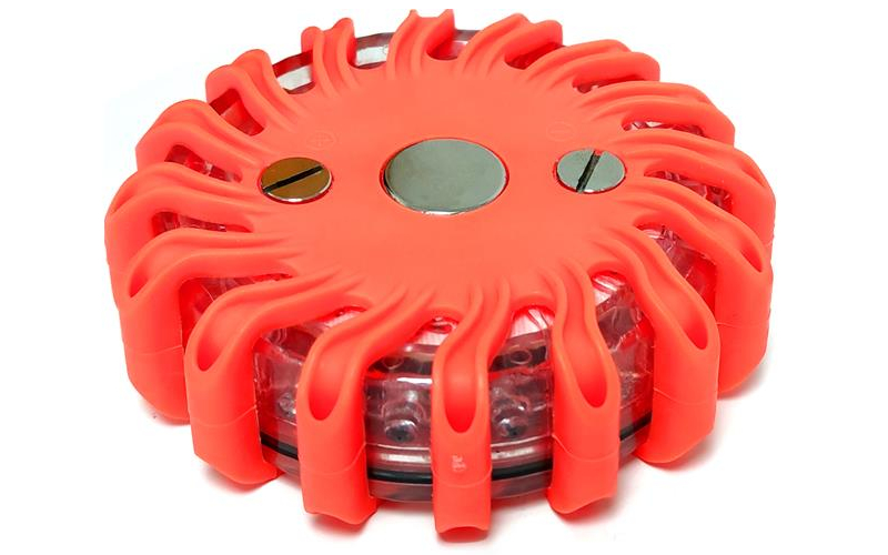 LED Warning Light Round With Batteries