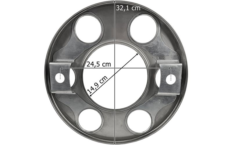 Stainless Steel Radkappe With Hole 17.5'