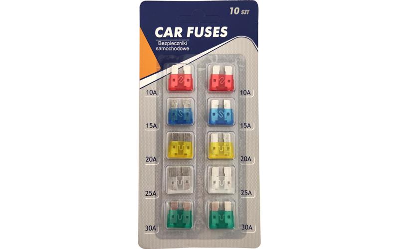 Conjunto de Fusibles Automotriz Tipo Cuchilla 10 Piezas