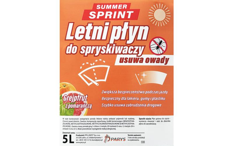 Płyn Do Spryskiwaczy 5L Summer Sprint Grejpfrut z Pomarańczą (Letni)